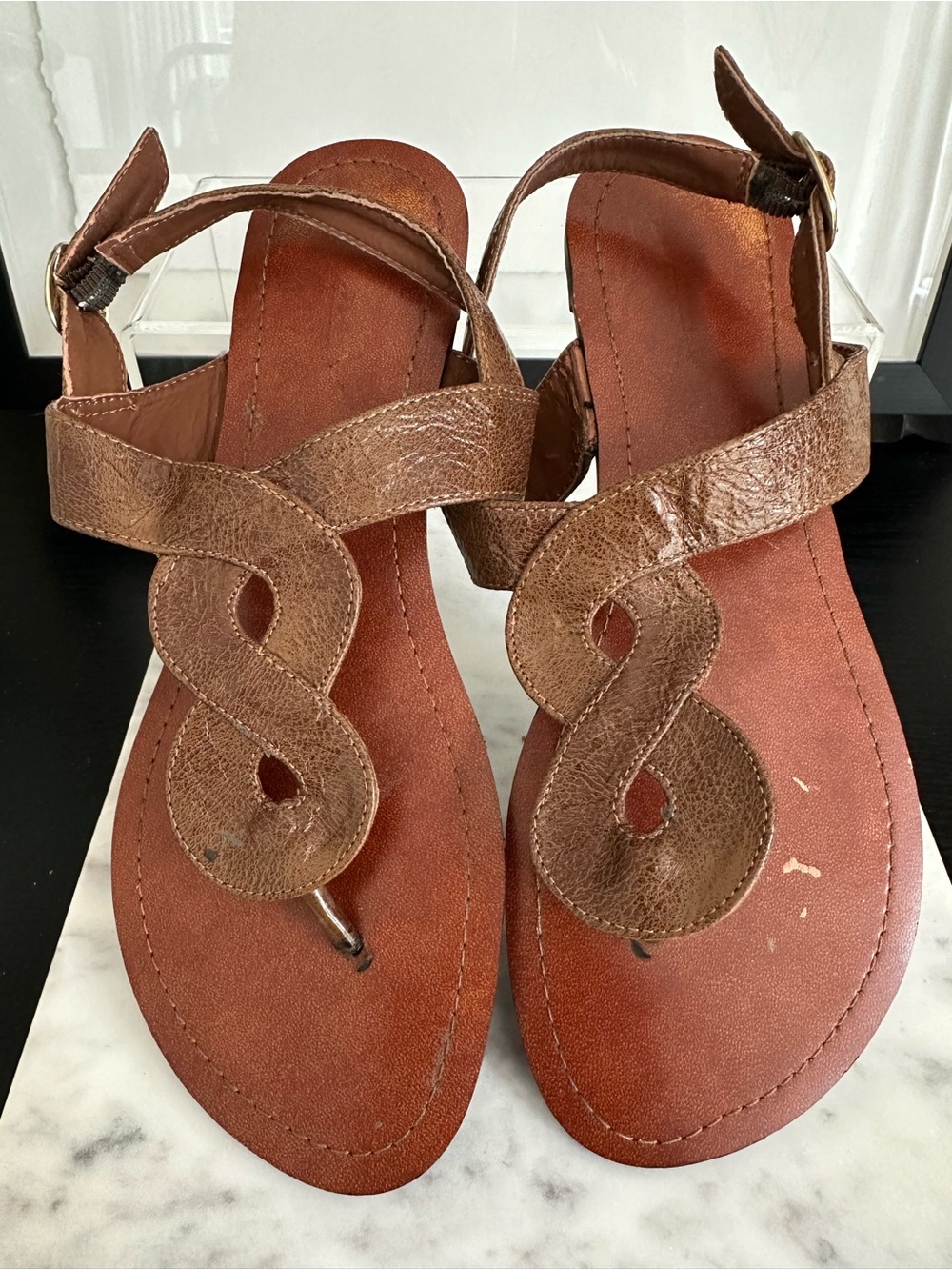Women’s Brown T-Strap Sandals